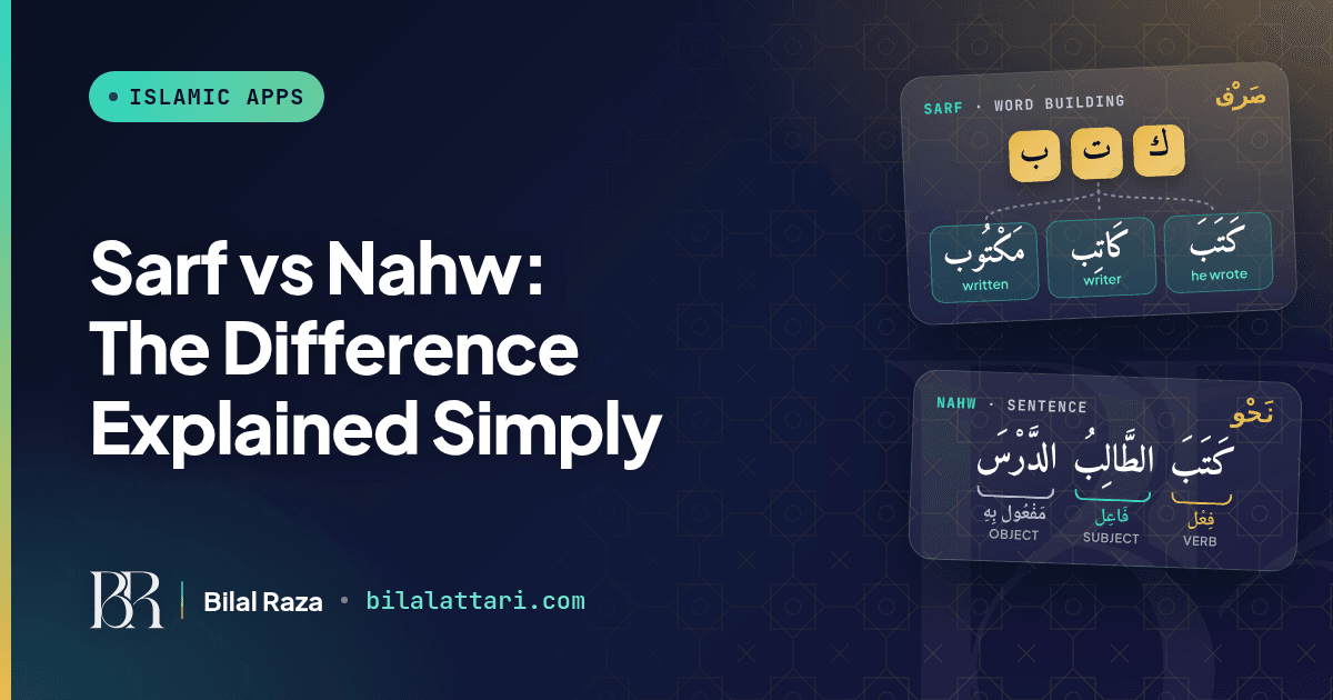 Sarf vs Nahw: The Difference Explained Simply (From Someone Who Built an App for Each)