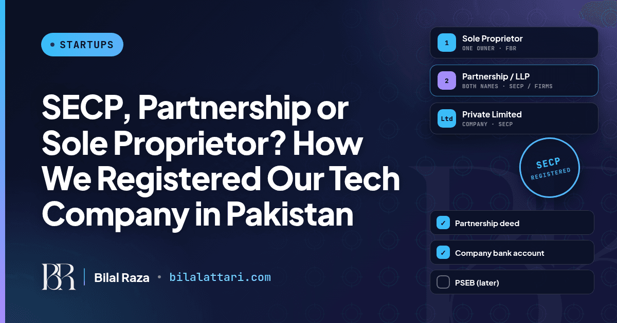 SECP, Partnership or Sole Proprietor? How We Registered Our Tech Company in Pakistan